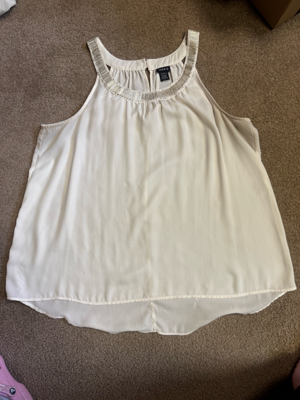 torrid Cream Beaded Scoop Neck Camisole size 3